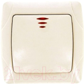 Выключатель EKF Мадрид 1кл 10А с индикатором / EIV10-121-20 - фото