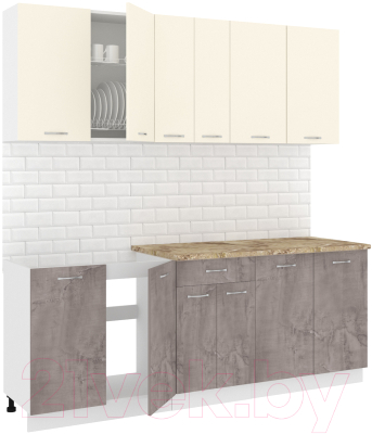 Готовая кухня Кортекс-мебель Корнелия Лира-лайт 2.1м - фото