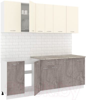 Готовая кухня Кортекс-мебель Корнелия Лира-лайт 2.1м - фото