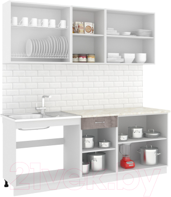 Готовая кухня Кортекс-мебель Корнелия Лира-лайт 2.1м