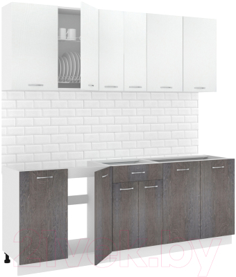 Готовая кухня Кортекс-мебель Корнелия Лира-лайт 2.1м без столешницы - фото