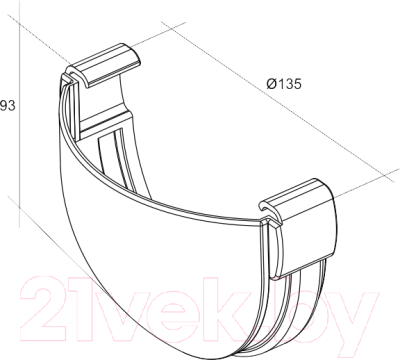 Заглушка желоба Grand Line Дизайн ПВХ RAL 6005