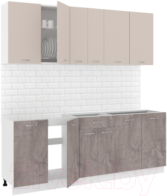 Готовая кухня Кортекс-мебель Корнелия Лира-лайт 2.1м без столешницы - фото