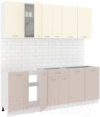 Готовая кухня Кортекс-мебель Корнелия Лира-лайт 2.1м без столешницы - фото