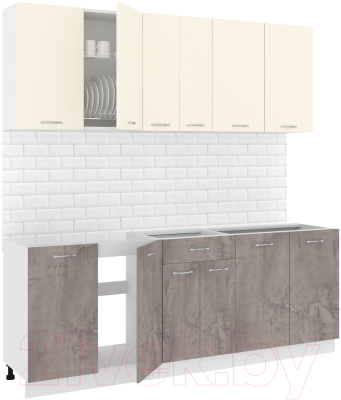 Готовая кухня Кортекс-мебель Корнелия Лира-лайт 2.1м без столешницы - фото