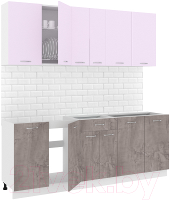 Готовая кухня Кортекс-мебель Корнелия Лира-лайт 2.1м без столешницы - фото