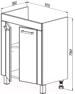 Тумба под умывальник СанитаМебель Джаст 62.650