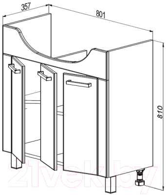 Тумба под умывальник СанитаМебель Джаст 62.850