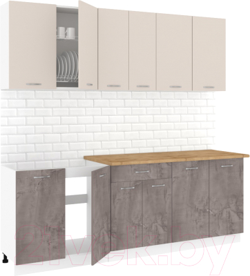 Готовая кухня Кортекс-мебель Корнелия Лира-лайт 2.2м - фото