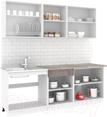 Готовая кухня Кортекс-мебель Корнелия Лира-лайт 2.2м