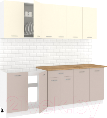 Готовая кухня Кортекс-мебель Корнелия Лира-лайт 2.2м - фото