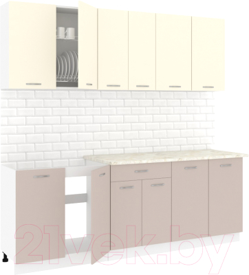 Готовая кухня Кортекс-мебель Корнелия Лира-лайт 2.2м - фото