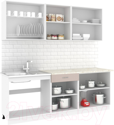 Готовая кухня Кортекс-мебель Корнелия Лира-лайт 2.2м