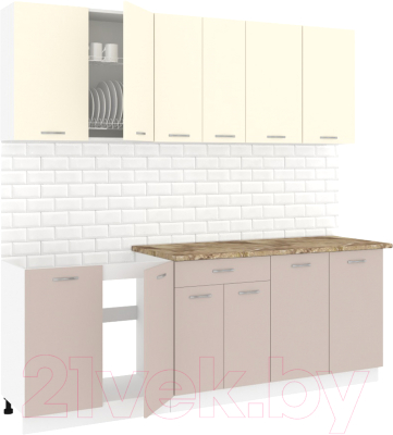 Готовая кухня Кортекс-мебель Корнелия Лира-лайт 2.2м - фото