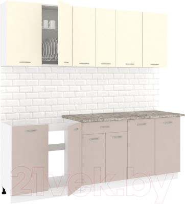 Готовая кухня Кортекс-мебель Корнелия Лира-лайт 2.2м - фото