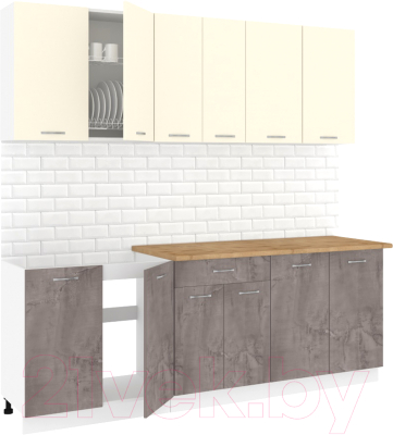 Готовая кухня Кортекс-мебель Корнелия Лира-лайт 2.2м - фото