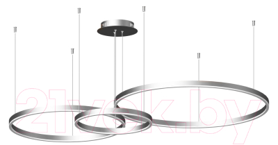Потолочный светильник Kinklight Тор 08223.16P(4000K) (серебро) - фото