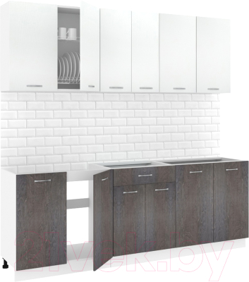Готовая кухня Кортекс-мебель Корнелия Лира-лайт 2.2м без столешницы - фото