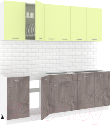 Готовая кухня Кортекс-мебель Корнелия Лира-лайт 2.2м без столешницы - фото