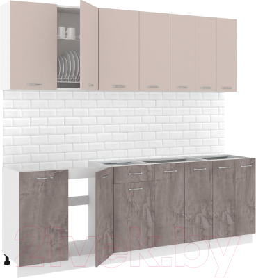 Готовая кухня Кортекс-мебель Корнелия Лира-лайт 2.3м без столешницы - фото