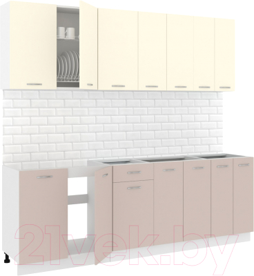 Готовая кухня Кортекс-мебель Корнелия Лира-лайт 2.3м без столешницы - фото