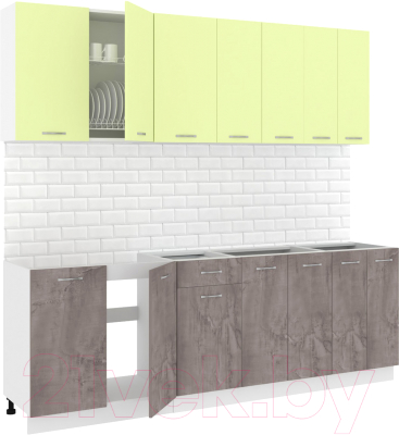 Готовая кухня Кортекс-мебель Корнелия Лира-лайт 2.3м без столешницы - фото