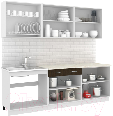 Готовая кухня Кортекс-мебель Корнелия Лира-лайт 2.4м