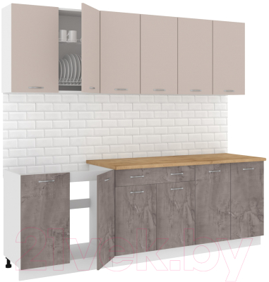 Готовая кухня Кортекс-мебель Корнелия Лира-лайт 2.4м - фото