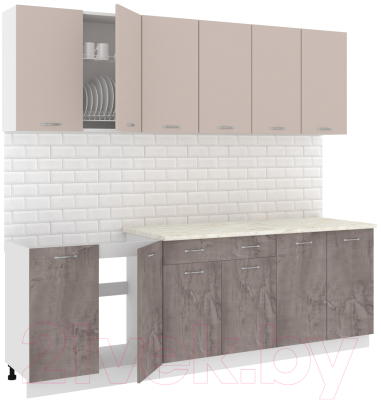 Готовая кухня Кортекс-мебель Корнелия Лира-лайт 2.4м - фото