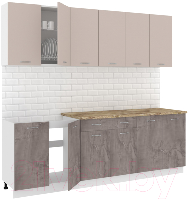 Готовая кухня Кортекс-мебель Корнелия Лира-лайт 2.4м - фото