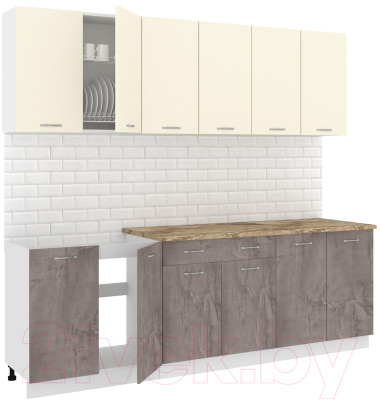 Готовая кухня Кортекс-мебель Корнелия Лира-лайт 2.4м - фото