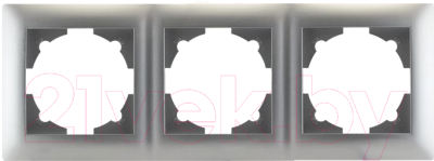 Рамка для выключателей и розеток EKF Милан-3 EMM-R-3-SR - фото