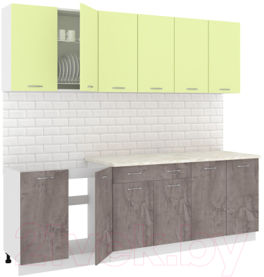 Готовая кухня Кортекс-мебель Корнелия Лира-лайт 2.4м - фото