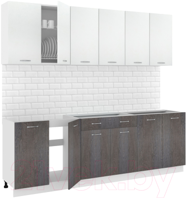 Готовая кухня Кортекс-мебель Корнелия Лира-лайт 2.4м без столешницы - фото