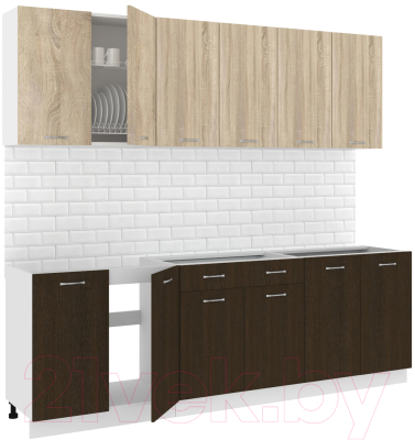 Готовая кухня Кортекс-мебель Корнелия Лира-лайт 2.4м без столешницы - фото