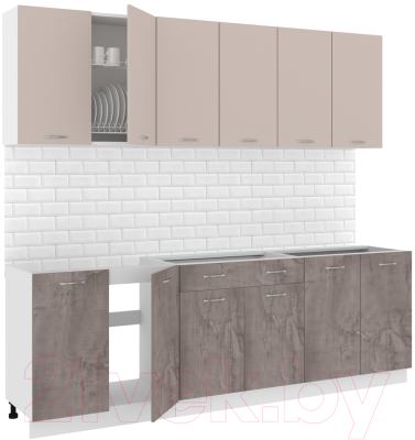 Готовая кухня Кортекс-мебель Корнелия Лира-лайт 2.4м без столешницы - фото