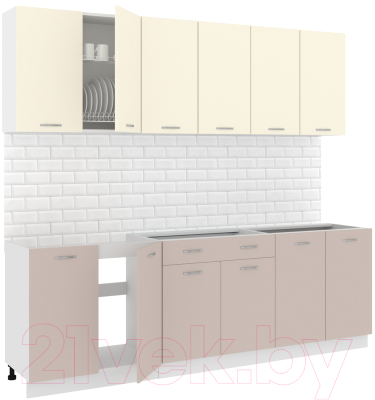 Готовая кухня Кортекс-мебель Корнелия Лира-лайт 2.4м без столешницы - фото