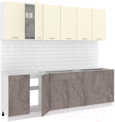 Готовая кухня Кортекс-мебель Корнелия Лира-лайт 2.4м без столешницы - фото