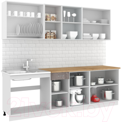 Готовая кухня Кортекс-мебель Корнелия Лира-лайт 2.5м