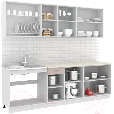 Готовая кухня Кортекс-мебель Корнелия Лира-лайт 2.5м