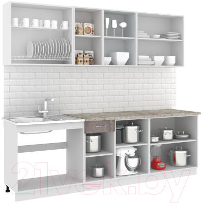 Готовая кухня Кортекс-мебель Корнелия Лира-лайт 2.5м