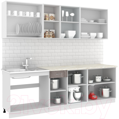 Готовая кухня Кортекс-мебель Корнелия Лира-лайт 2.5м