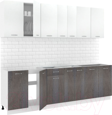 Готовая кухня Кортекс-мебель Корнелия Лира-лайт 2.5м без столешницы - фото