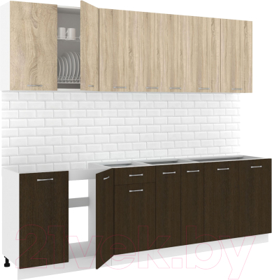 Готовая кухня Кортекс-мебель Корнелия Лира-лайт 2.5м без столешницы - фото