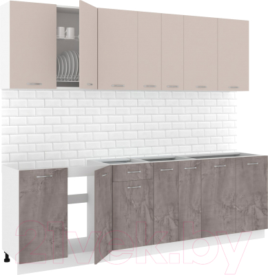 Готовая кухня Кортекс-мебель Корнелия Лира-лайт 2.5м без столешницы - фото