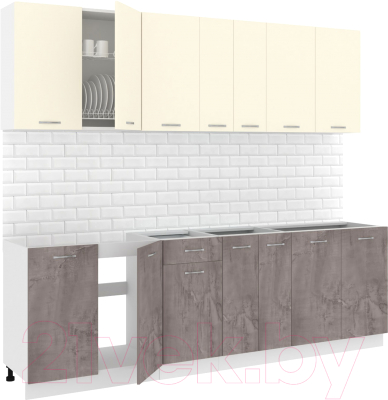 Готовая кухня Кортекс-мебель Корнелия Лира-лайт 2.5м без столешницы - фото