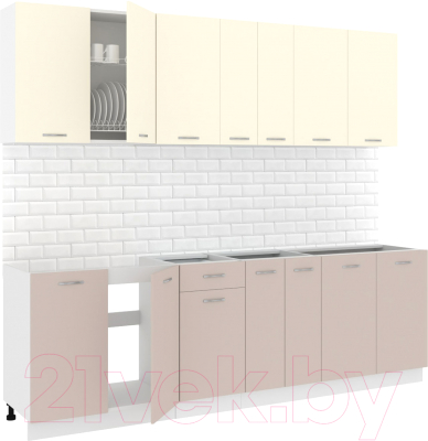 Готовая кухня Кортекс-мебель Корнелия Лира-лайт 2.5м без столешницы - фото