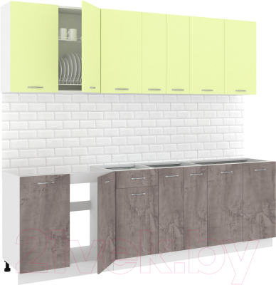 Готовая кухня Кортекс-мебель Корнелия Лира-лайт 2.5м без столешницы - фото
