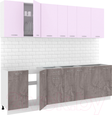 Готовая кухня Кортекс-мебель Корнелия Лира-лайт 2.5м без столешницы - фото