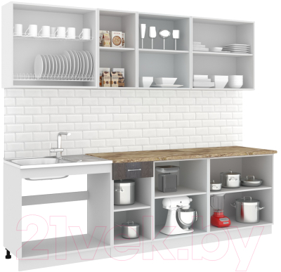 Готовая кухня Кортекс-мебель Корнелия Лира-лайт 2.6м
